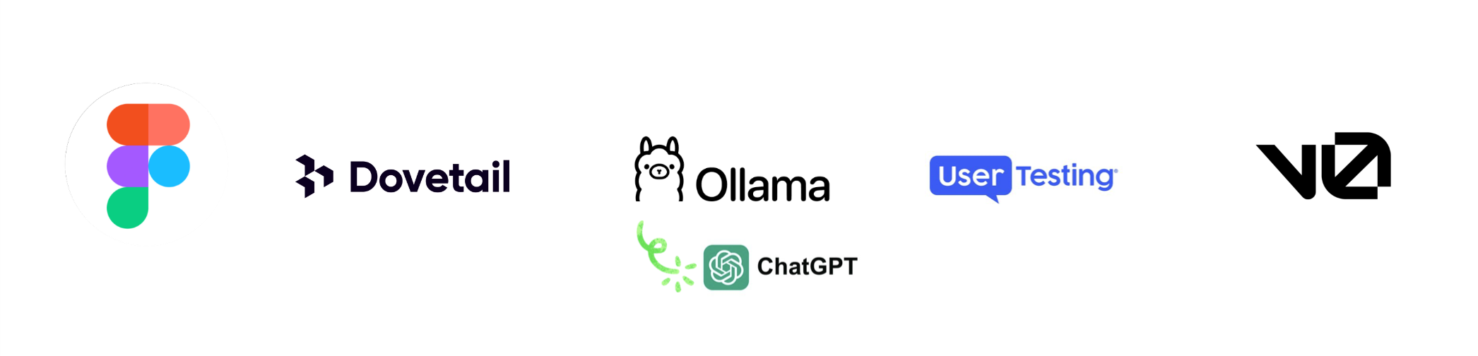 Figma, Dovetail, Ollama, ChatGPT, UserTesting, v0